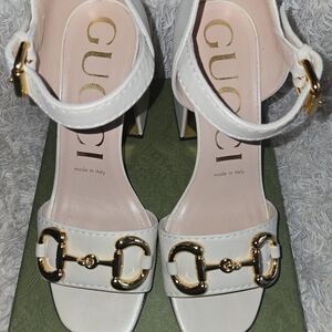 Gucci White Leather Women's Sandals